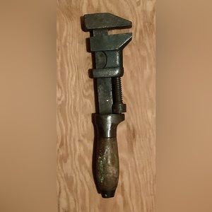 1880s Antique 10" Wooden Handled Girard Pennsylvania USA Railroad Monkey Wrench